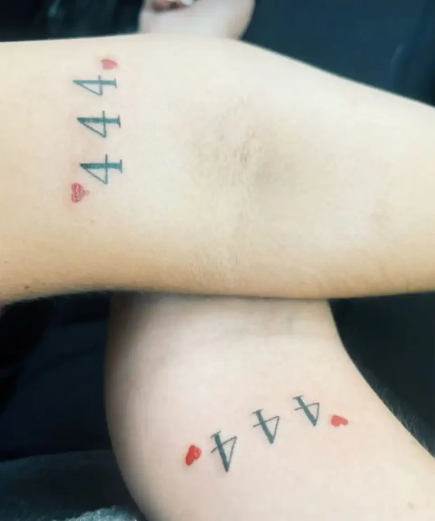 444 Tattoo Meaning: Love, Protection & Spiritual Guidance 16 444 Tattoo for Couples