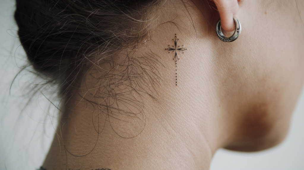 Cross Tattoo Behind Ear Meaning