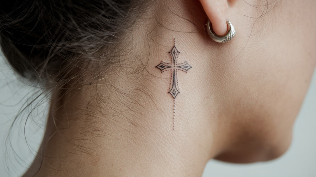 Cross Tattoo Behind Ear Meaning
