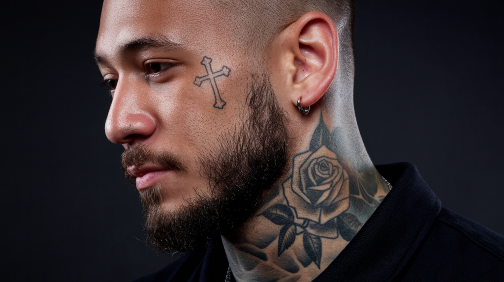 Cross Tattoo Meaning on Face