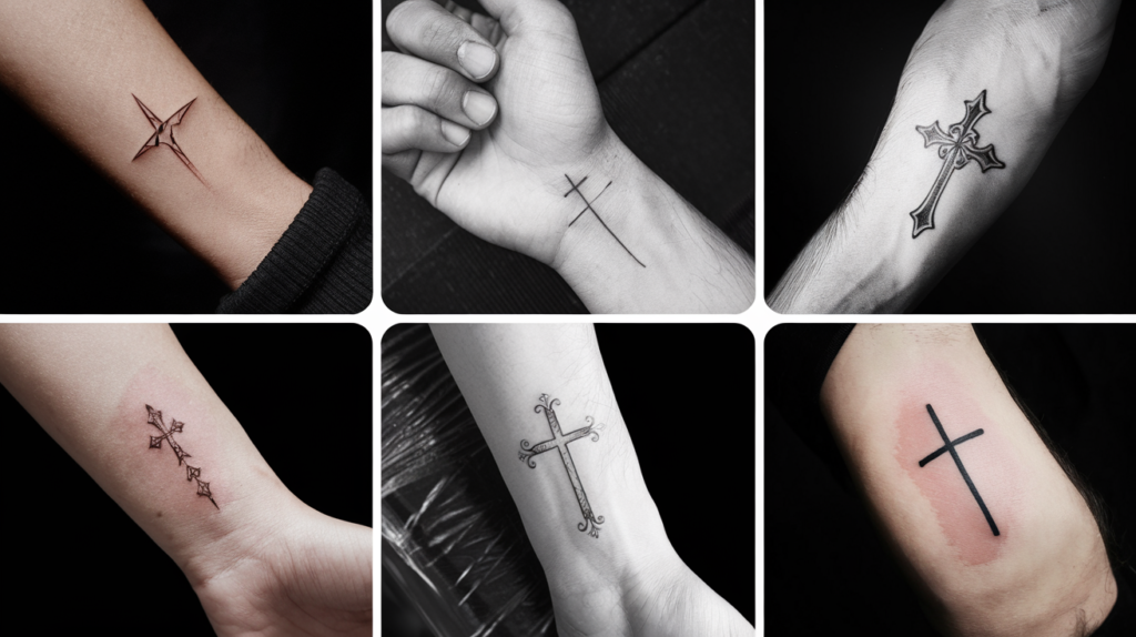 Cross Tattoo on Wrist