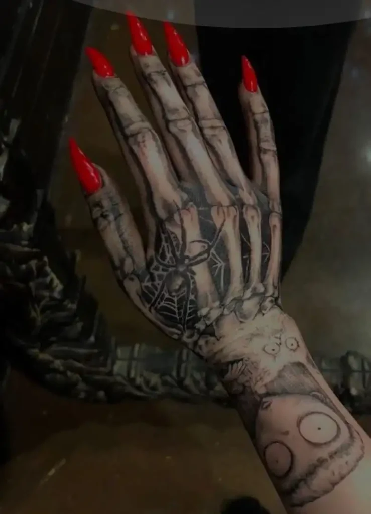 Skeleton Hand Tattoo Meaning: Symbolism History and Design Inspiration 5 Gothic and Dark Art Styles