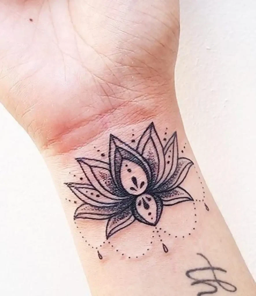 Lotus Flower Tattoo Meanings on Wrist