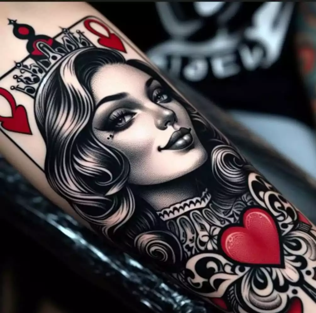 Spade Tattoo Ideas – Designs Meanings & Inspiration 6 Queen of Spades Tattoo 1
