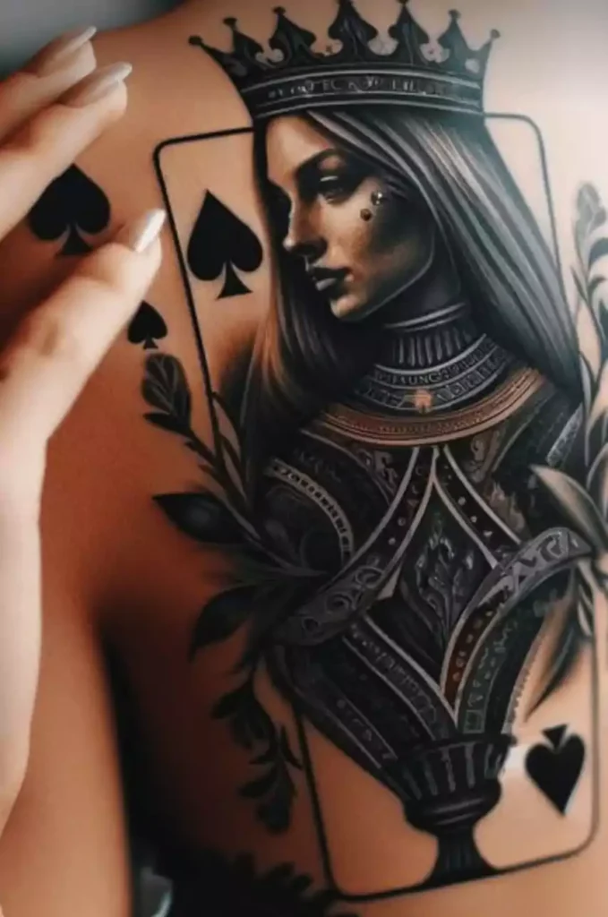 Spade Tattoo Ideas – Designs Meanings & Inspiration 7 Queen of Spades Tattoo