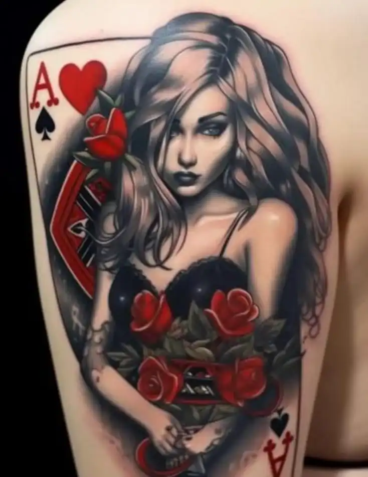 Spade Tattoo Ideas – Designs Meanings & Inspiration 5 Queen of Spades Tattoo