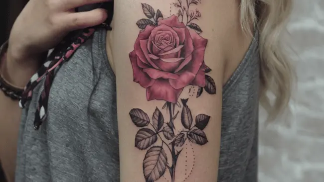 Rose Tattoo Meaning: What Your Ink Says About You 2 Red Rose Tattoo Meaning