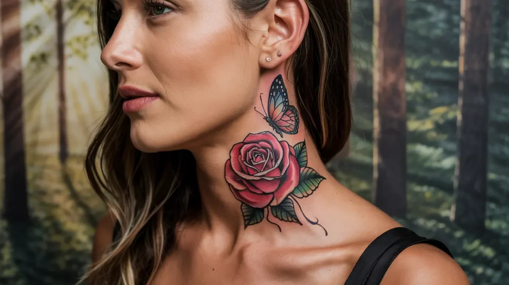 Rose Tattoo Meaning: What Your Ink Says About You 12 Rose and Butterfly Tattoo