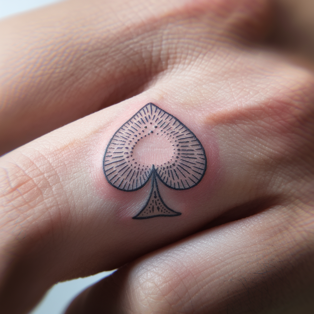 Spade Tattoo Ideas – Designs Meanings & Inspiration 28 Spade Tattoo on Finger