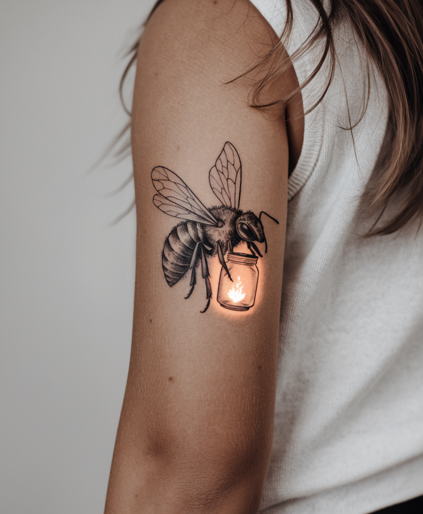 Firefly Tattoo Ideas: Meaningful & Mesmerizing Designs 16 firefly with jar