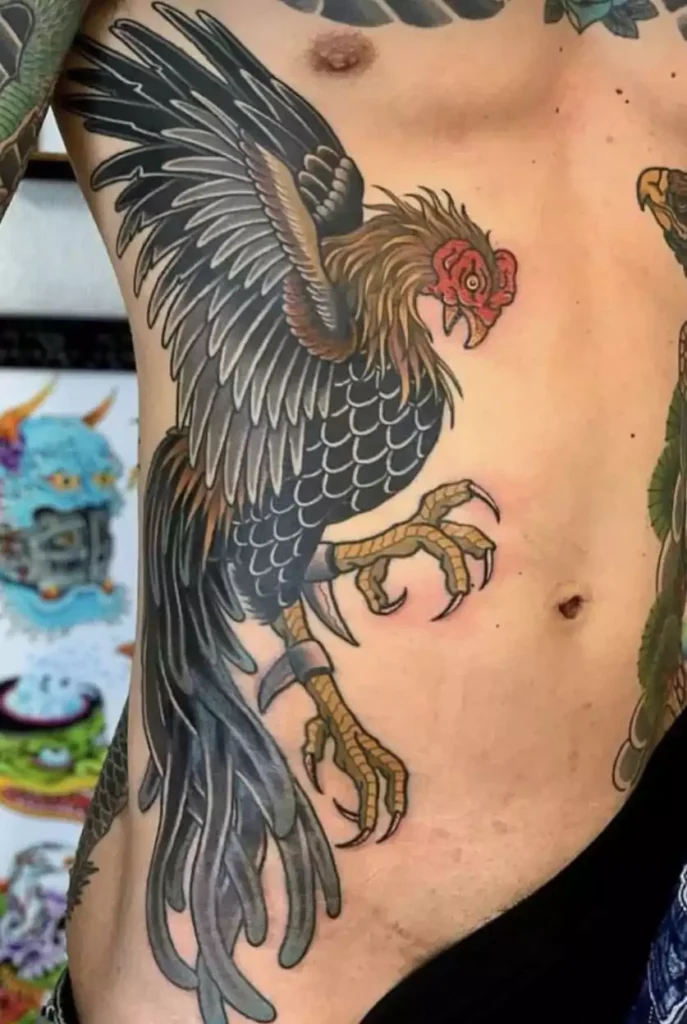 Fighting Rooster Tattoo