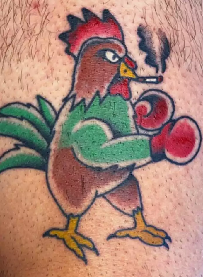 Fighting Rooster Tattoo