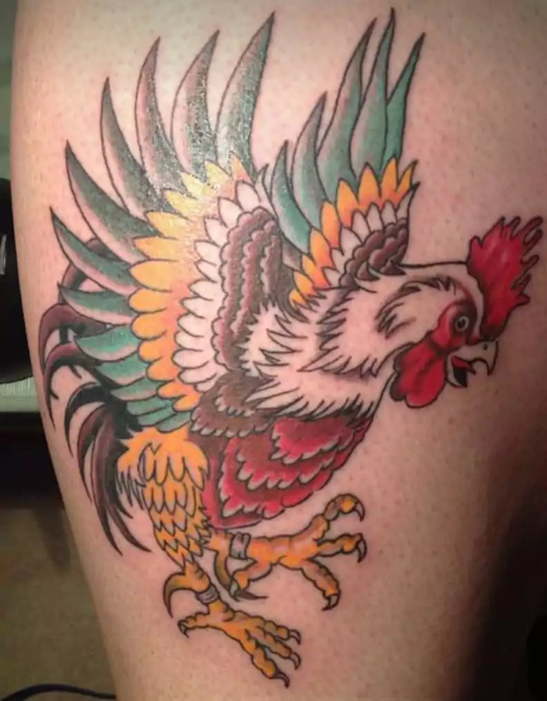 Fighting Rooster Tattoo