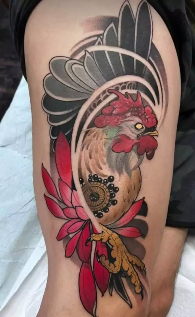 Fighting Rooster Tattoo