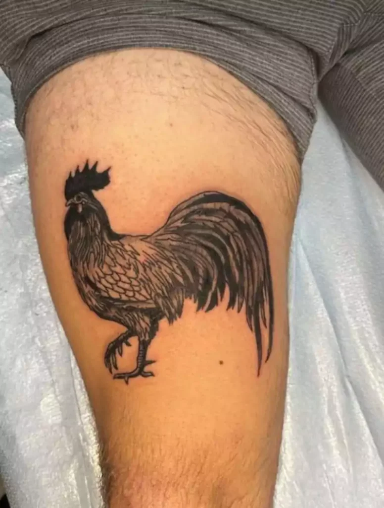 Rooster Tattoo Black and White Ideas