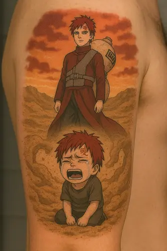Gaara Tattoo Meaning - Symbolism Culture 3 Themed Scenes gaara tattoo idea