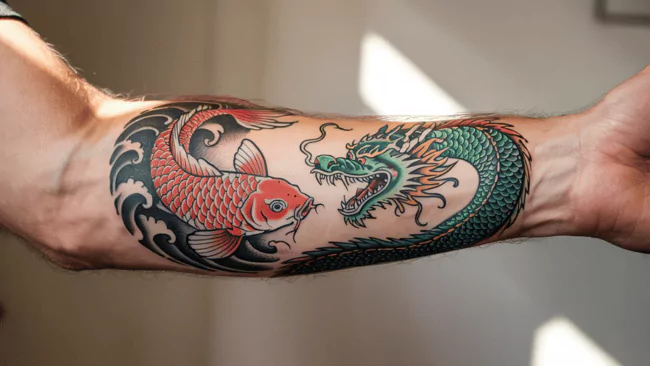 Koi Fish Dragon Tattoo Meaning for Guys